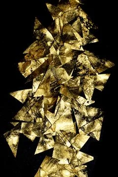 Gold metallic geometric triangle paint background 库存插图