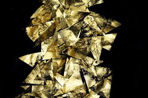 Gold metallic geometric triangle paint background 库存插图