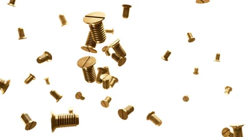 Gold metallic screws flow 3d animation Video stock 65530883