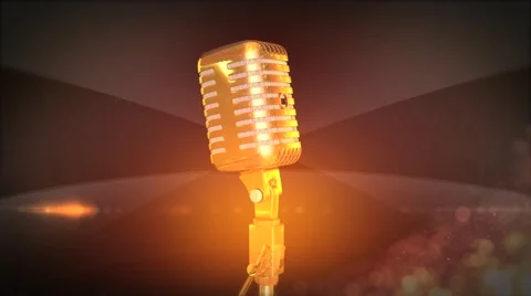 Gold Microphone Video stock 48467329