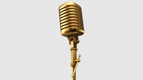 Gold Microphone Stock Footage 252513640