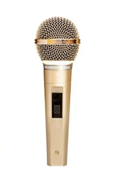 Gold microphone Stock Photos