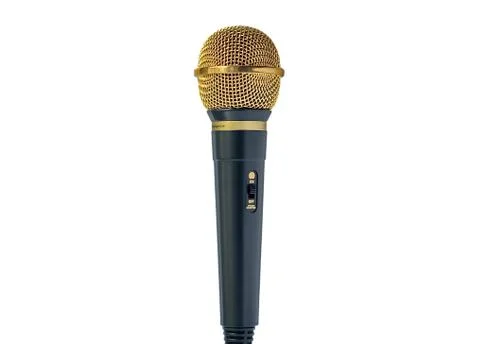Gold microphone 스톡 사진