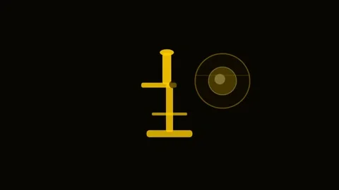 Gold Microscope Cell Zoom Medical Animation Loop Видео 342610514
