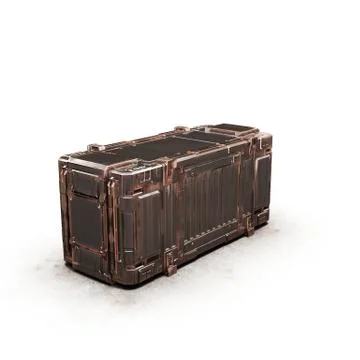 Gold military rectangle sci fi box Illustrazione stock