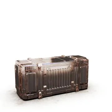 Gold military rectangle sci fi box Stock Illustration