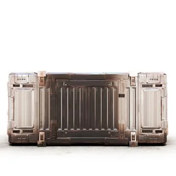 Gold military rectangle sci fi box Stock Illustration