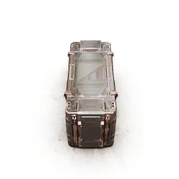 Gold military rectangle sci fi box Stock Illustration