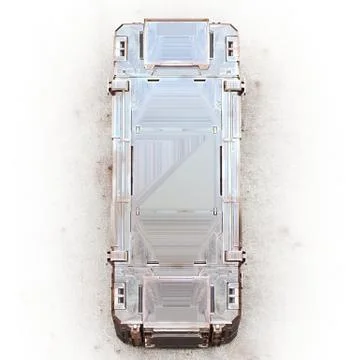 Gold military rectangle sci fi box Stock Illustration