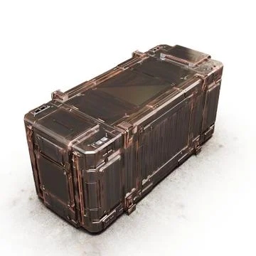 Gold military rectangle sci fi box Stock Illustration