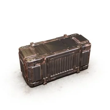 Gold military rectangle sci fi box Stock Illustration