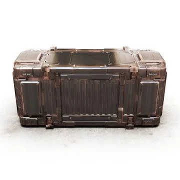 Gold military rectangle sci fi box Stock Illustration