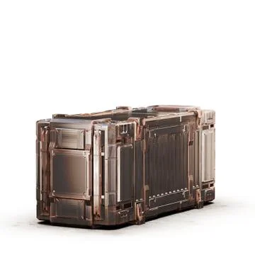 Gold military rectangle sci fi box Stock Illustration