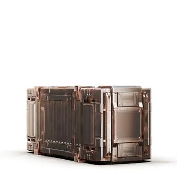 Gold military rectangle sci fi box Stock Illustration