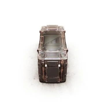 Gold military rectangle sci fi box Stock Illustration