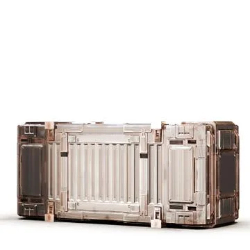 Gold military rectangle sci fi box Illustrazione stock