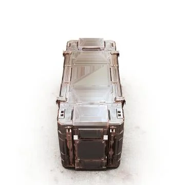 Gold military rectangle sci fi box Stock Illustration