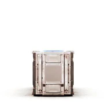 Gold military rectangle sci fi box Illustrazione stock