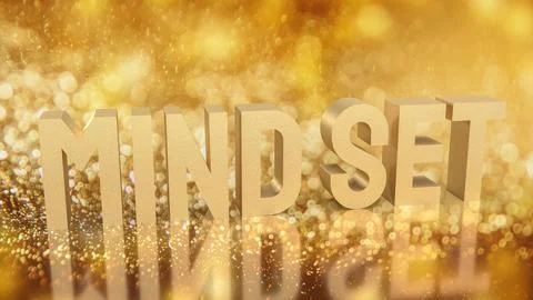 Gold mind set on bokeh for abstract concept 3d rendering Stock Illustration