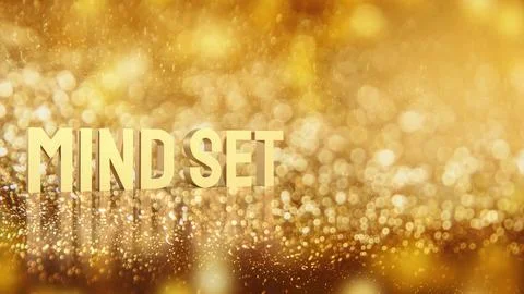 Gold mind set on bokeh for abstract concept 3d rendering Stock Illustration