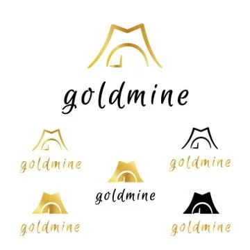 Gold mine logo Stock Illustration