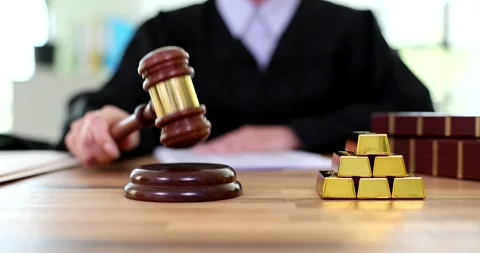 Gold mining and legal problems, decision in court Vídeos de archivo 247265305
