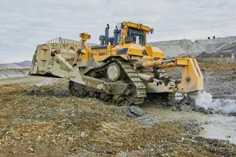 Gold mining in Kolyma. Bulldozer D11T IMG5532 Stock Photos