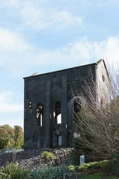 Gold mining No 5 pump-house was built in 1904 by Waihi Gold Mining Company Stock Photos