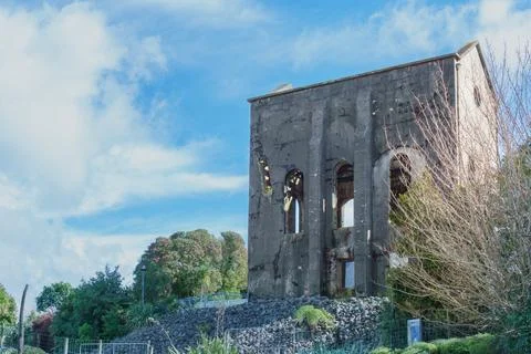 Gold mining No 5 pump-house was built in 1904 by Waihi Gold Mining Company Stock Photos