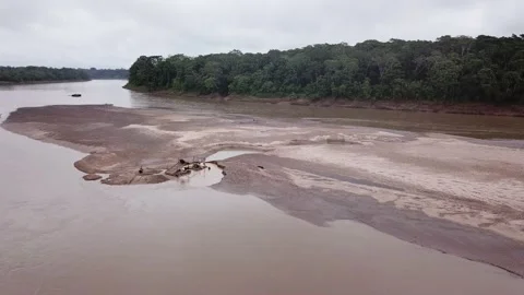 Gold-mining in the Peruvian Amazon Video stock 132189416