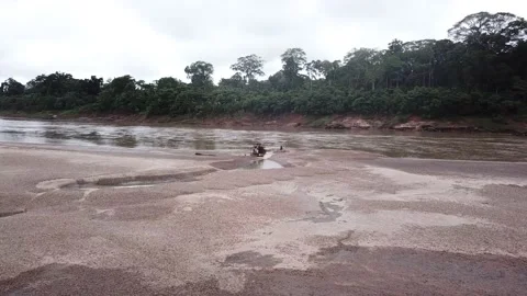 Gold-mining in the Peruvian Amazon Video stock 132189629