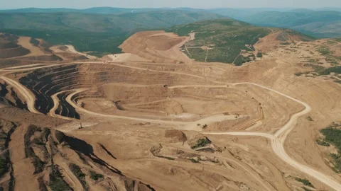 Gold mining pit. Aerial view. Russia. Yakutia. Stock Footage 253986082