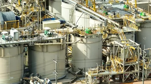 A gold mining processing plant with industrial machinery. Stock Footage 341906927