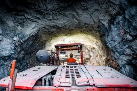 Gold mining underground Stock Photos
