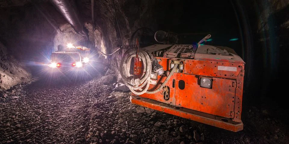 Gold mining underground Stock Photos