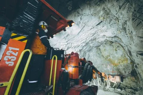 Gold mining underground Stock Photos