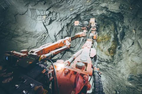 Gold mining underground Stock Photos