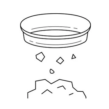 Gold mining vector line icon. Illustrazione stock