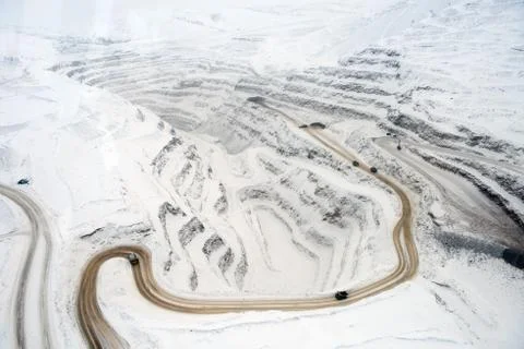 Gold mining in the winter Stock Photos