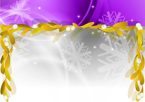 Gold mistletoe Illustrazione stock