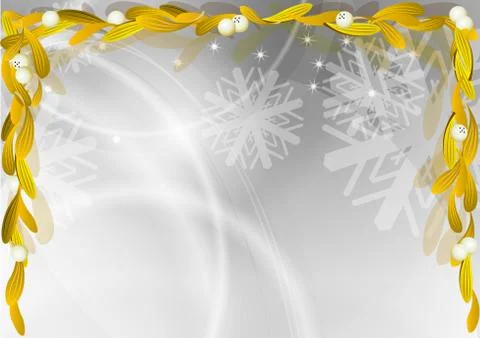 Gold mistletoe Stock Illustration