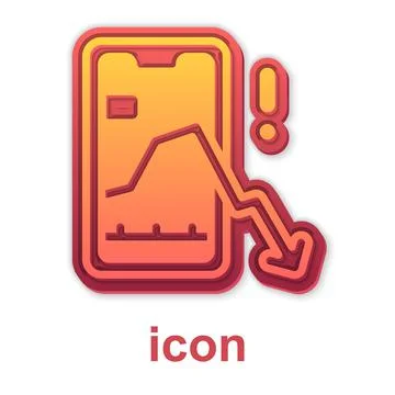 Gold Mobile stock trading concept icon isolated on white background. Online Illustrazione stock