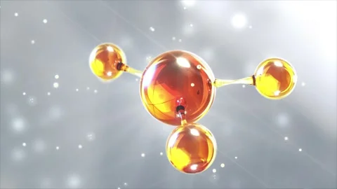 Gold molecule macro atom cell Serum Liquid Cream ,Collagen Clear Crystal Premium Stock Footage 276587122