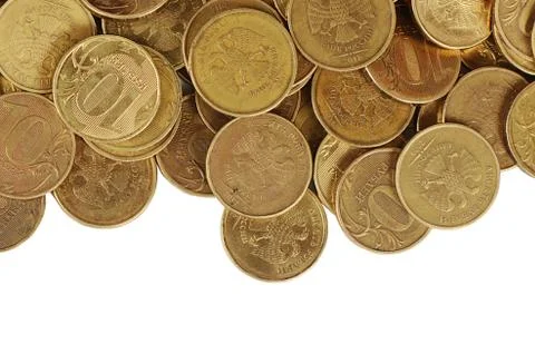 Gold money stack macro Stock Photos