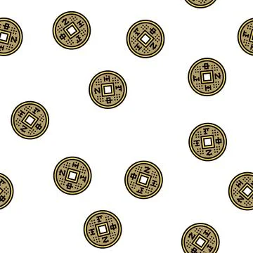 Gold money vector seamless pattern Stock Illustration