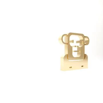 Gold Monkey icon isolated on white background. 3d illustration 3D render Stock Illustration