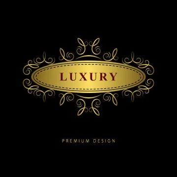 Gold Monogram logo. Abstract style emblem Illustrazione stock