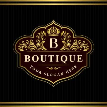 Gold Monogram logos. Abstract style Letter emblems B Illustrazione stock