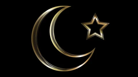 Gold Moon Star Stock Footage 260498258