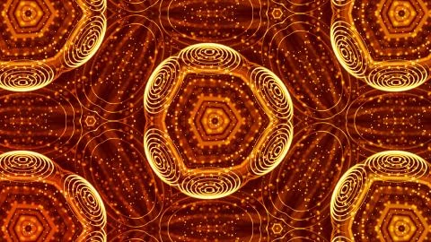 Gold motion design background with symmetrical pattern. Abstract sci-fi Stock Illustration